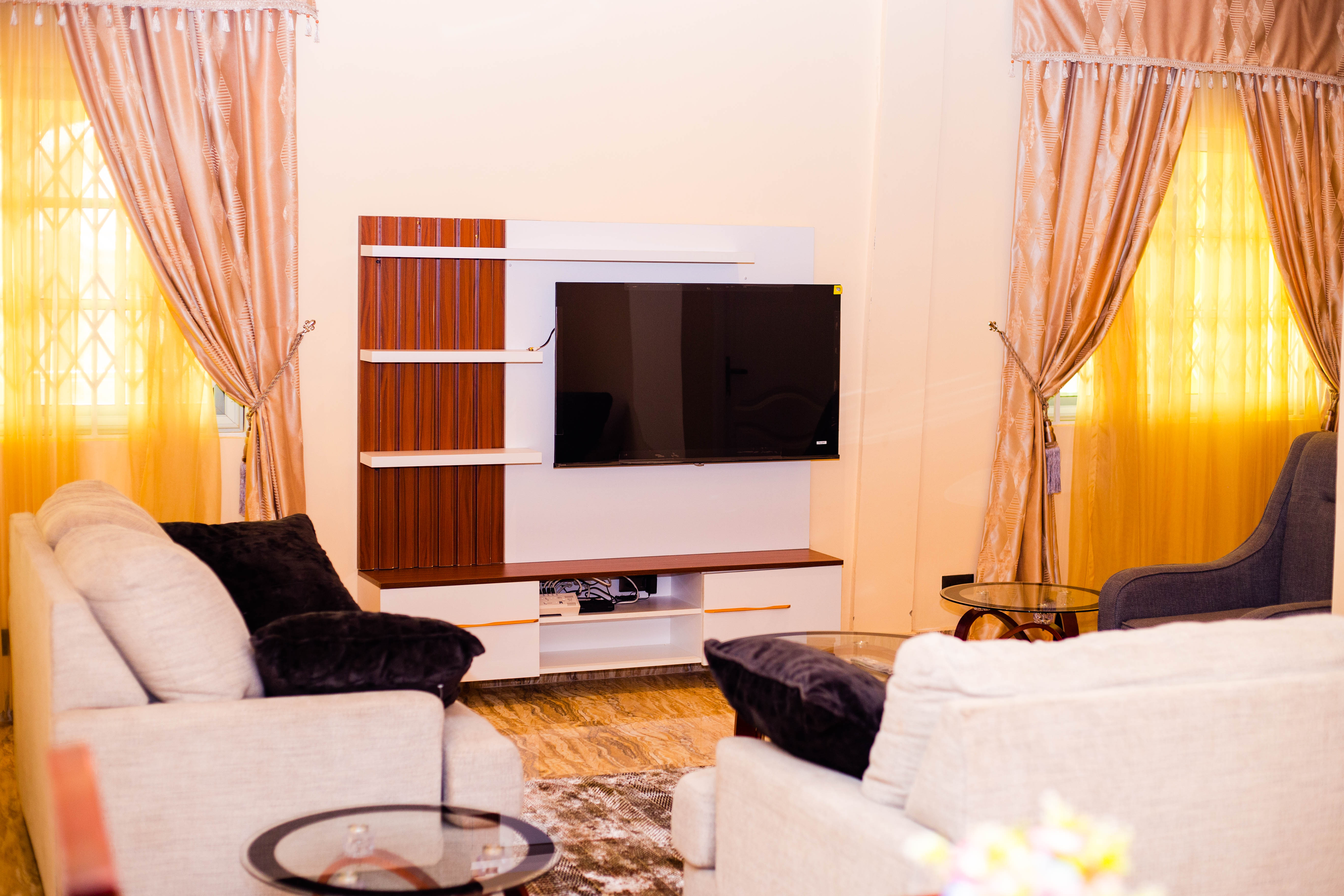 Furnished living room in Manuel Wing